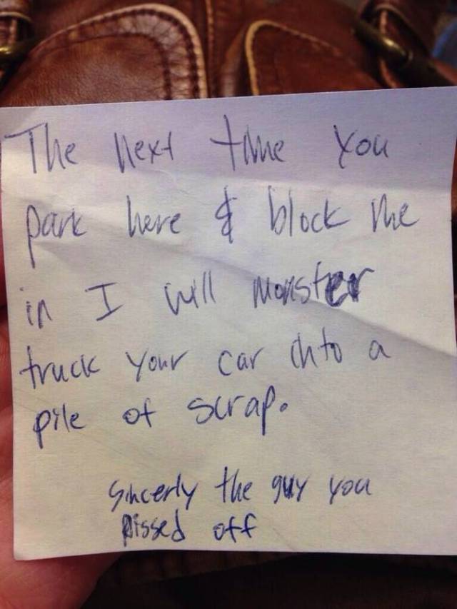 When You Park Like A Jerk Be Ready For Passive-Aggressive Notes