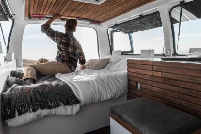 Dad And Son Transformed An Old Van Into A Moving Office And A Studio