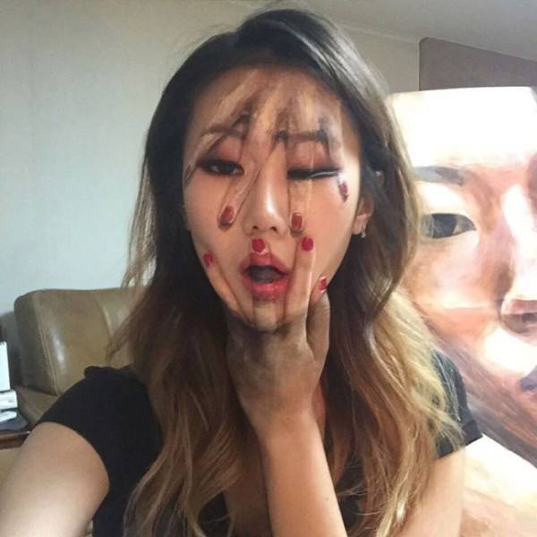 Korean Visual Artist Creates Amazing Optical Illusions With Her Own Face