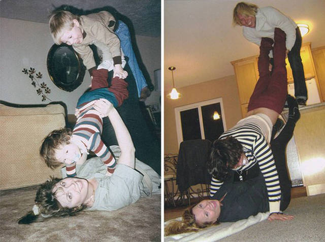 I Bet These People Had A Lot Of Fun While Recreating Their Childhood Photos