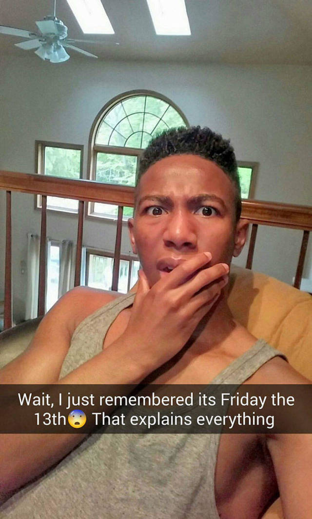 Guy’s Hilarious Photo Story Explains Why Friday 13th Is Some Serious Sh#t