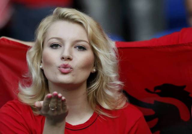 Collection Of Female Football Fans At Euro 2016