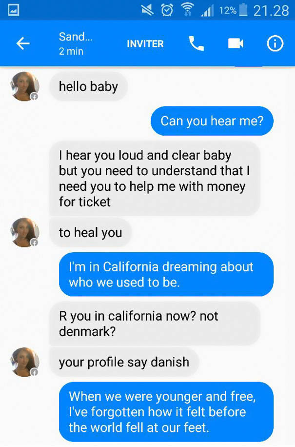 Guy Exercises His Art Of Trolling On A Facebook Scammer With Adele’s Song Lyrics