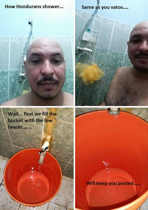 Hilarious Memes Showing How Different People Around the World Take a Shower