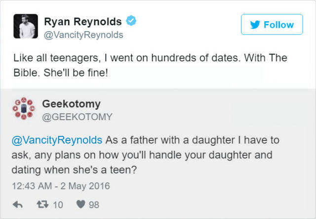 Enjoy These Bits Of Ryan Reynold’s Brilliant Sense Of Humor
