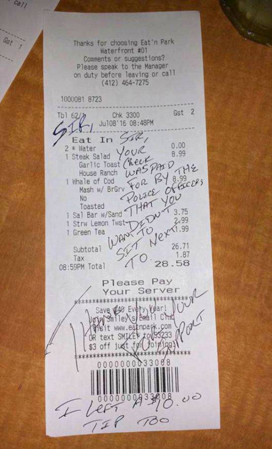 What This Policeman Does After A Couple Refuses To Sit Next To Him In A Restaurant Is Impressive