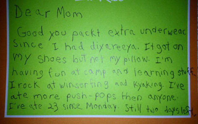 This Boy’s Camp Letters To His Mom Are Beyond Words