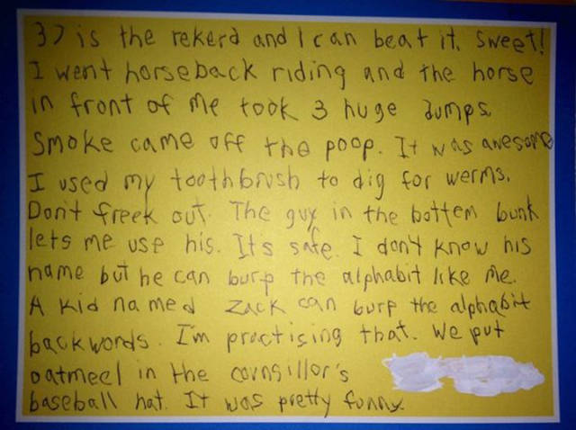 This Boy’s Camp Letters To His Mom Are Beyond Words