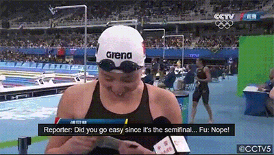 Cutest Reaction Ever Of A Chinese Swimmer Who Learns She Placed 3d During Her Interview