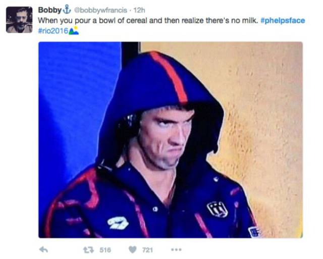 Michael Phelps’ Game Face Is A Perfect Meme Material