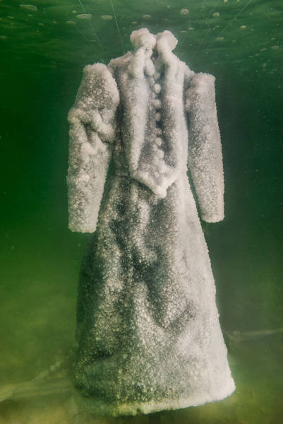 Artist Puts A Dress In The Dead Sea For 2 Years. The Result Is Mesmerizing