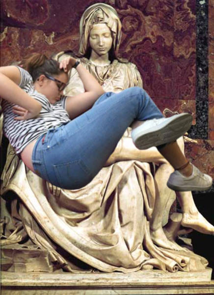 Girl Falls Asleep At The University Library, The Internet Responds With Brilliant Photoshop