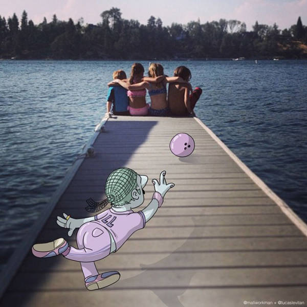 Illustrator Modifies Random Instagrm Photos With His Creative And Funny Illustrations