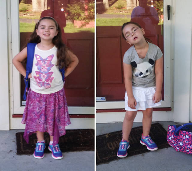 Kids Before And After Their First Day Of School
