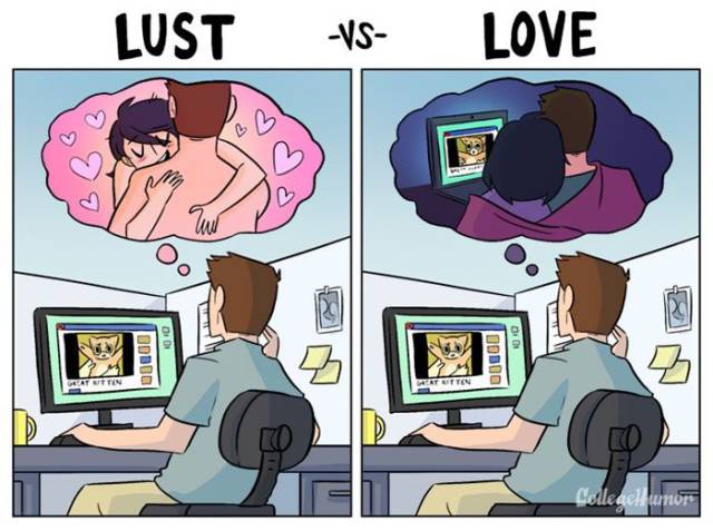 Funny Comics That Show Difference Between Lust And Love