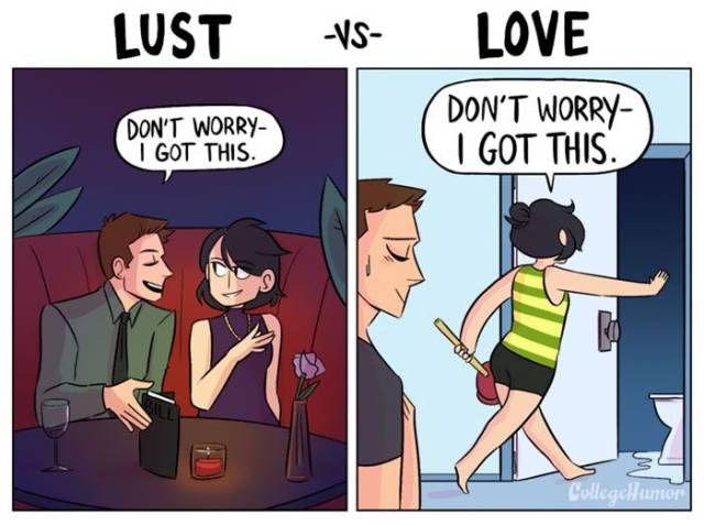 Funny Comics That Show Difference Between Lust And Love