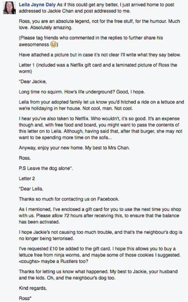Woman Gets The Most Epic Customer Service Response Oon Facebook Following Her Complaint