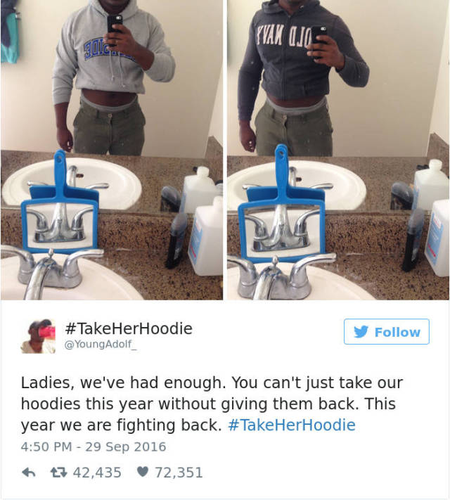 Guys Show How They Fight Back Against Girlfriends Stealing Their Hoodies
