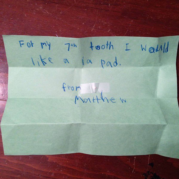 Some Of The Funniest Notes That Kids Wrote To The Tooth Fairy
