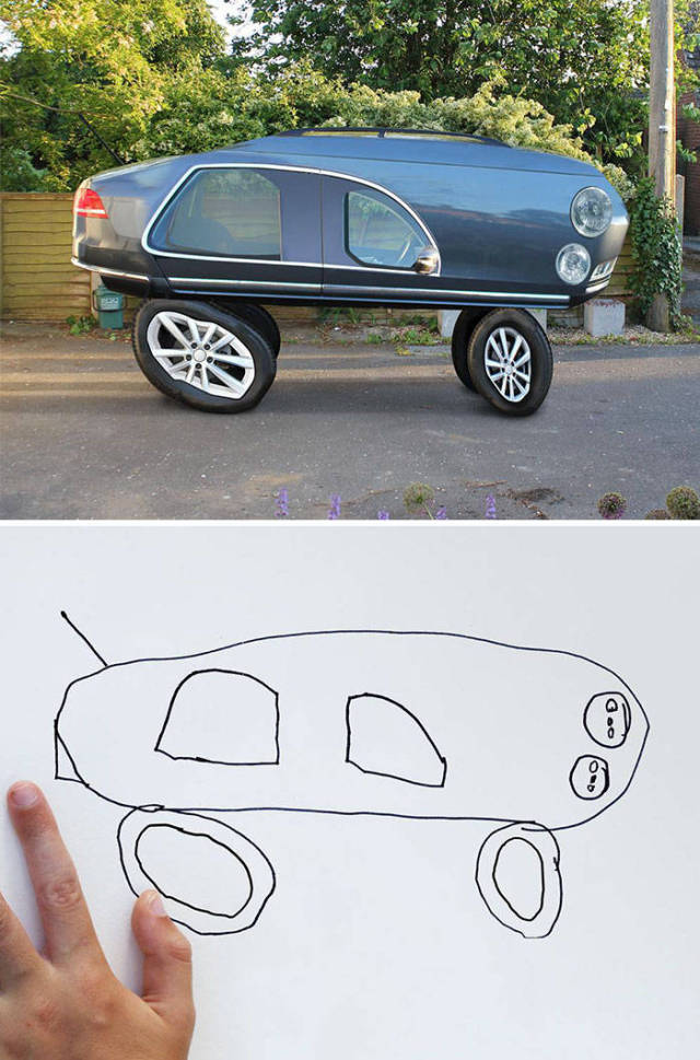 Father Recreates His 6 Y.O. Kid’s Drawings In Photoshop And The Results Are Both Creepy And Amazing