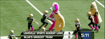 Mascots Against Football Players Is A Beautiful Show To Watch