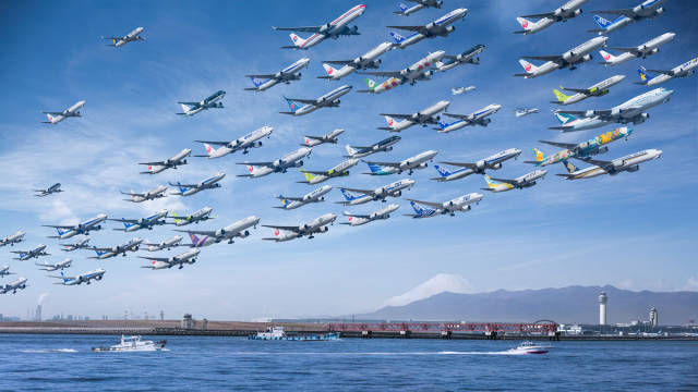 Photographer Makes Composite Images Of Planes Landing And Taking Off That Show How Our World Is Connected