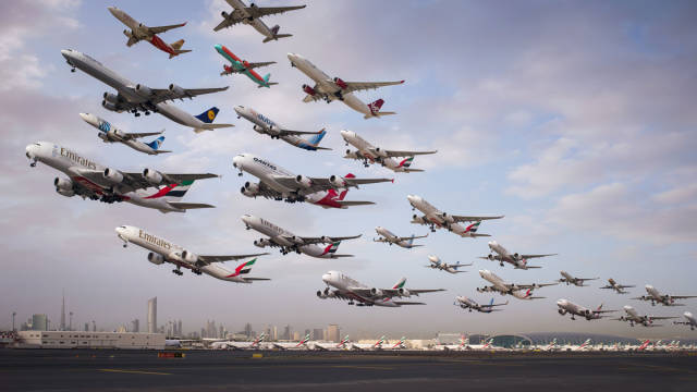 Photographer Makes Composite Images Of Planes Landing And Taking Off That Show How Our World Is Connected
