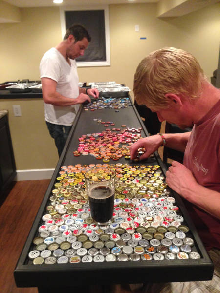 Guy Makes An Awesome Bottle Cap Bar Top 18 Pics Picture 7