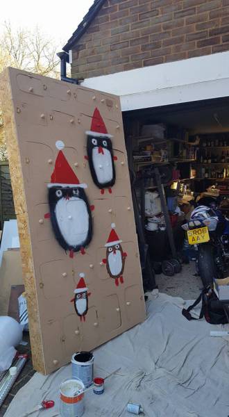Husband Builds A Giant Advent Calendar For His Wife Filled With A Gift For Each Day
