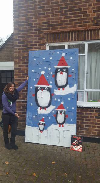 Husband Builds A Giant Advent Calendar For His Wife Filled With A Gift For Each Day