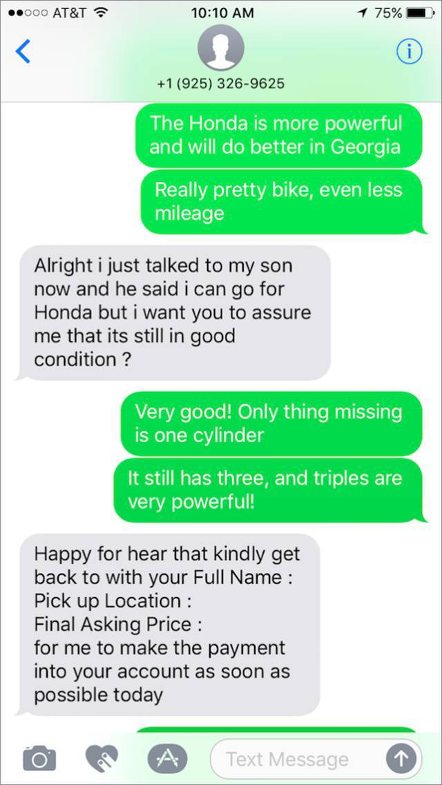 Scammer Wanted To Pawn A Bike Owner But Got Owned Instead